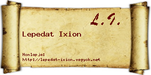 Lepedat Ixion névjegykártya